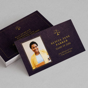 Graduate Name Law School Abschluss Foto Visitenkarte