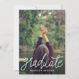 Graduate Niedliche Lässige Typografie Abschluss Fo Einladung