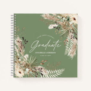 Graduate pampas eucalyptus elegante Salbei grün Notizbuch