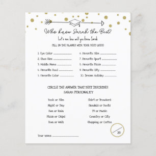 Graduate Party Game, Know the Graduate Game, Flyer