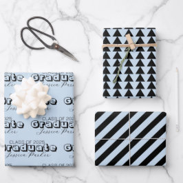Graduate Personalisiert Script Modern Geschenkpapier Set
