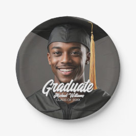 Graduate Photo Bold Script Graduation Party Pappteller