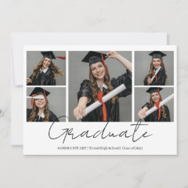 Graduate Photo Collage Modern Graduation Einladung