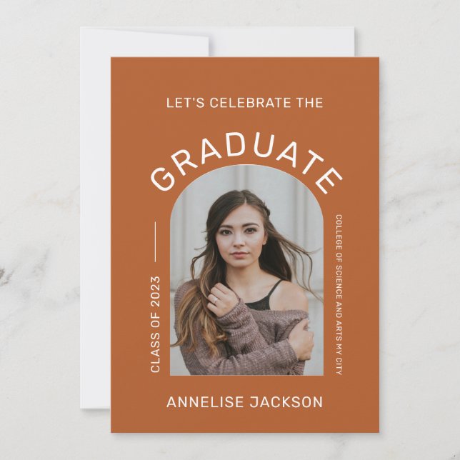 Graduate photo minimalist graduation party einladung (Vorderseite)