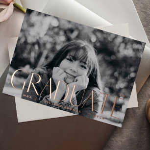 GRADUATE Rose Foil Pressed Foto 2023 Folieneinladung