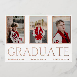 GRADUATE Rose Gold Foil Rahmen Ankündigung