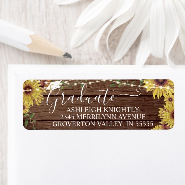 Graduate Rustic Sonnenblume Holz String Lights Jar (Insitu)