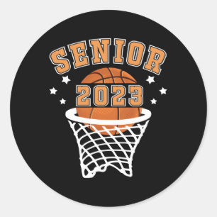 Graduate Senior Class 2023 Abschluss Basketball P Runder Aufkleber