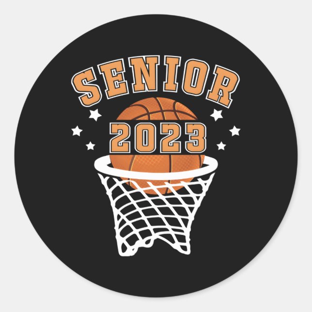 Graduate Senior Class 2023 Abschluss Basketball P Runder Aufkleber (Vorderseite)