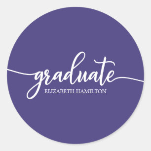 Graduate Simple Chic Calligrafy Abschluss Classi Runder Aufkleber