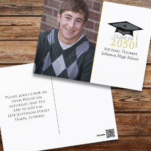 Graduate Simple Minimalistisch Foto Template Class Postkarte