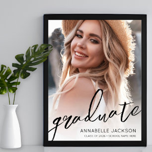 Graduate Simple Script Foto Graduation Party Signi Poster