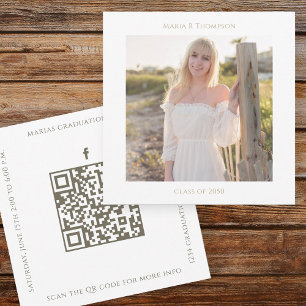 Graduate Simple Stylish Foto Modern Gold Square Einladung