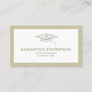 Graduate Student University Graduation Cap Gold Visitenkarte