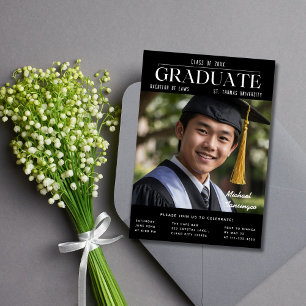 Graduate Trendy Magazine Cover Inspiriertes Foto Einladung