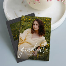Graduate trendy modern script photo graduation