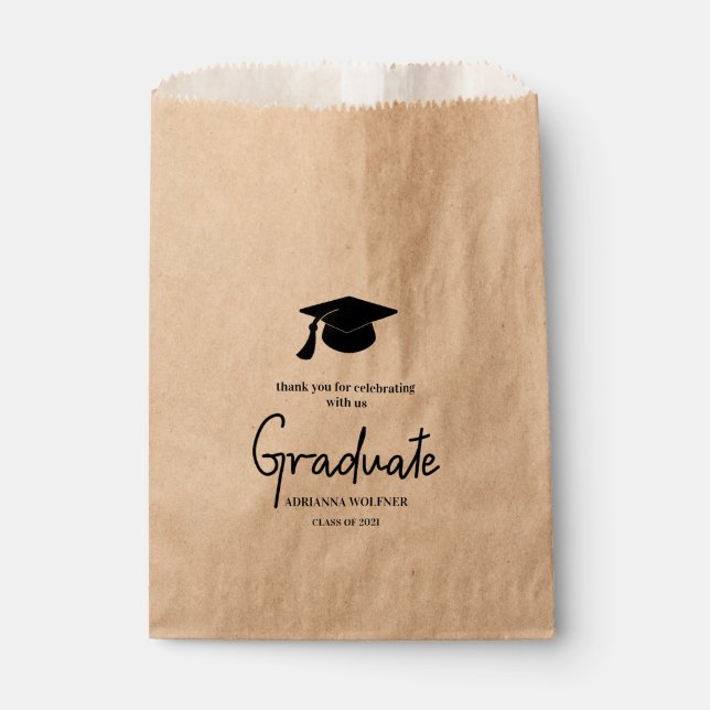 Graduate Typografy Modern Favor Bag Geschenktütchen (Vorderseite)