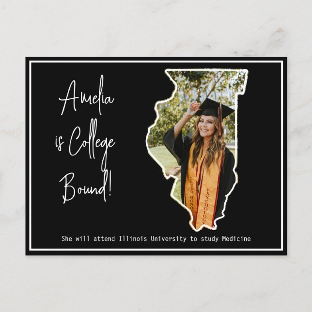 Graduate Uni Bound Illinois Postkarte (Vorderseite)