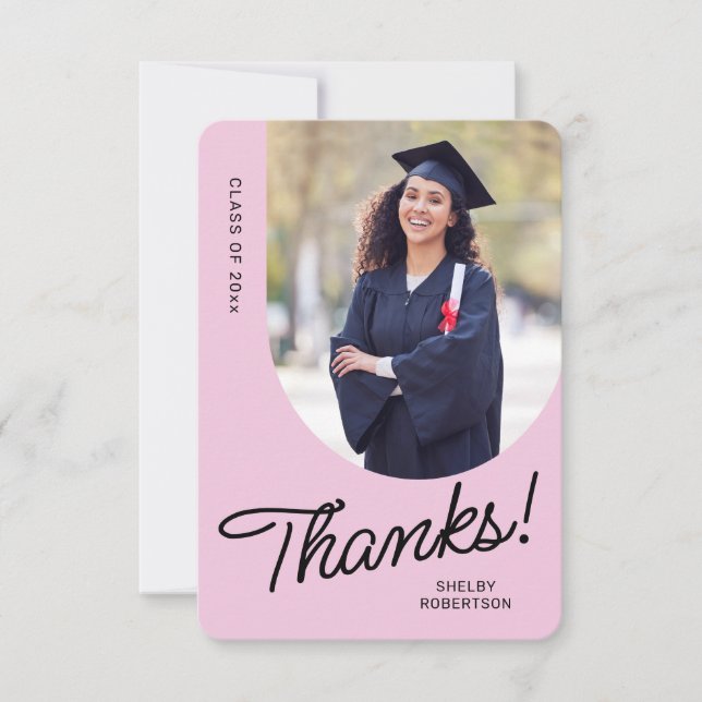 Graduate Vielen Dank, dass Sie Script Arch Foto Dankeskarte (Vorderseite)