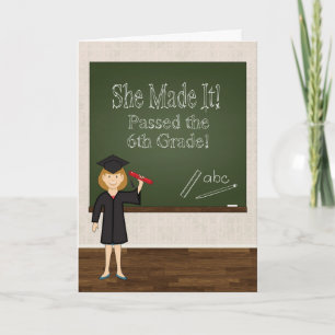 Graduate w/Cartoon Girl and Chalkboard Ankündigung