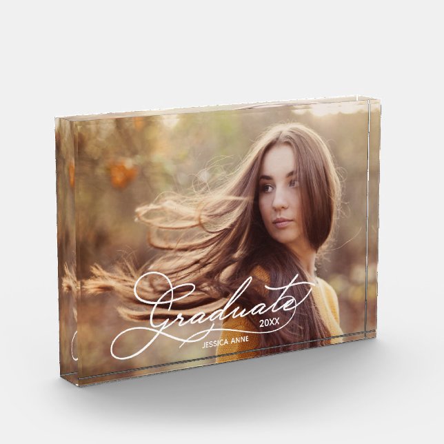 Graduate White Script Fotoblock (Links)