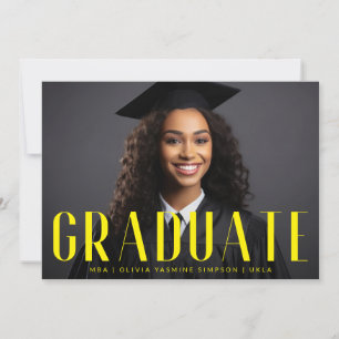 Graduate Yellow MBA Overlay Modernes Foto Ankündigung