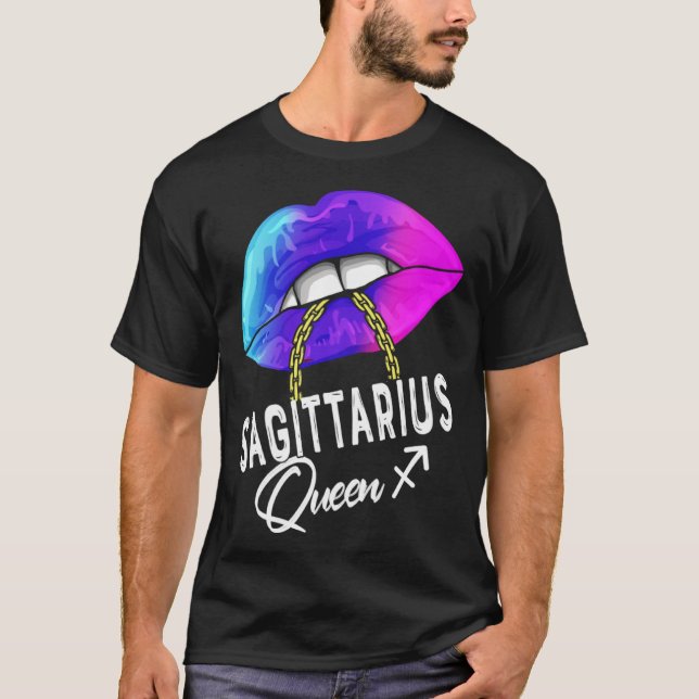 Graduated Purple Blue Sagittarius Queen November D T-Shirt (Vorderseite)