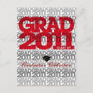 Graduation 2011 Invitation Carte postale Motif 2 R