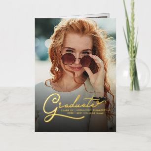Graduation 2024 Grad Photo Gold Foil Faire-part