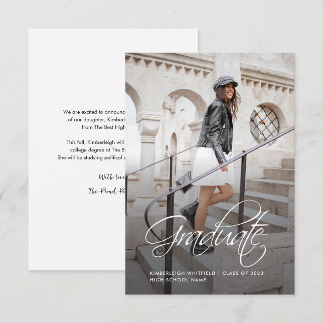 Graduation 2025 Faire-part photo (Devant / Derrière)