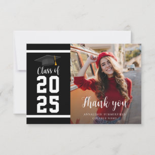 Graduation 2025 Grad Photo Carte de remerciements