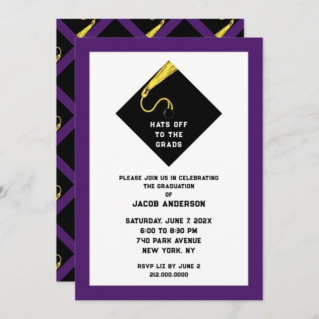 Graduation 2025 Invitations de Partie (Devant / Derrière)