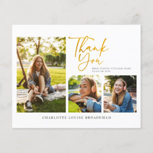 Graduation 2025 Modern Script Carte de remerciemen