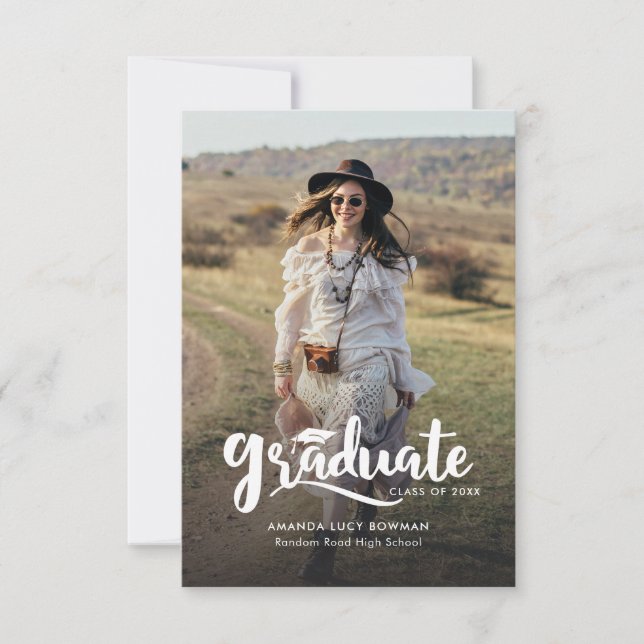 Graduation 2025 Photo Elegant Grad Faire-part (Devant)