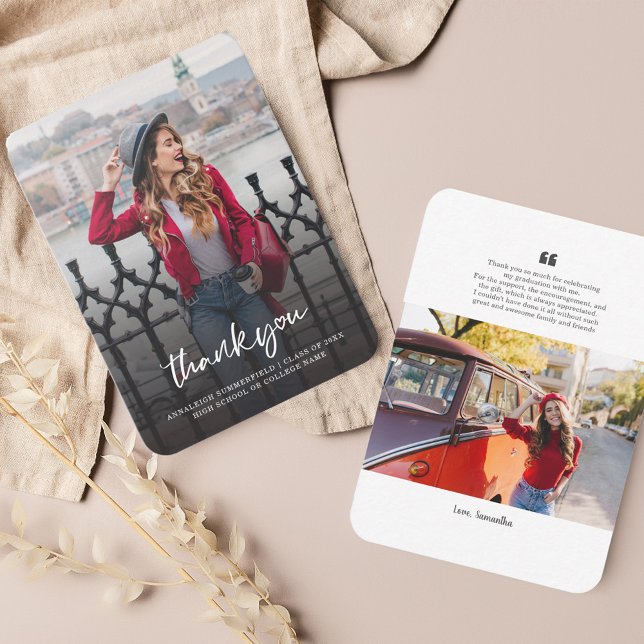 Graduation 2025 Photo Grad Carte de remerciements (Graduation 2024 Graduate Photos Thank You Card)