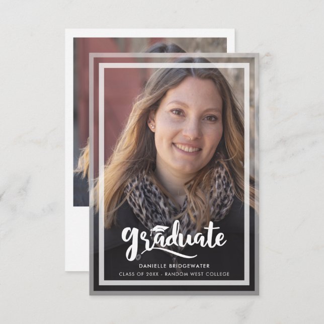 Graduation 2025 Photos Script Faire-part (Devant / Derrière)