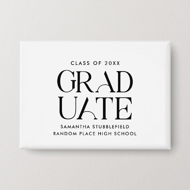 Graduation 2026 Modern Grad Party Button (Vorderseite)
