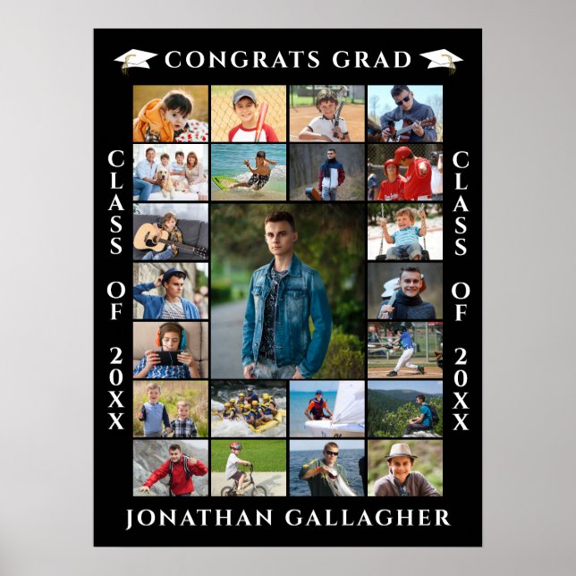 Graduation 23 Photo Collage Congrats Grad Poster (Vorne)