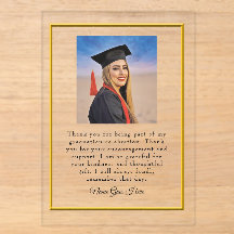 Graduation acrylic Thank You card with photo