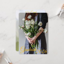 Graduation Announcement 2026 Beautiful Flower Einladung