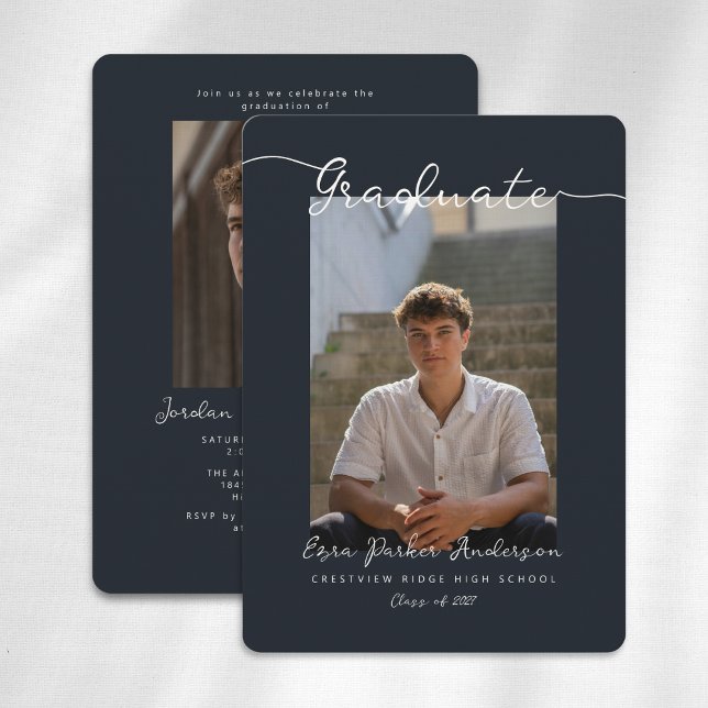 Graduation Announcement and Invitation with Photo Einladung (Von Creator hochgeladen)