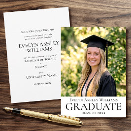 Graduation Announcement Card Photo Sophisticated Ankündigung