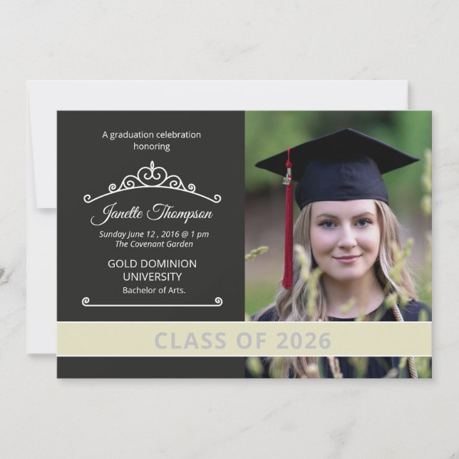 Graduation Announcement Card Template Ankündigung (Vorderseite)