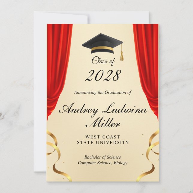 Graduation Announcements No Photo Ankündigung (Vorderseite)