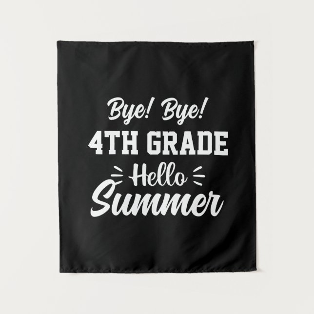 Graduation Art | 4th Grade Hello Summer Wandteppich (Vorderseite)