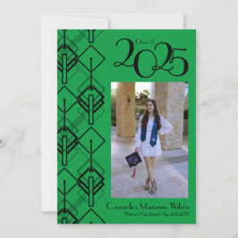 Graduation Art Déco Faire-part rouge noir