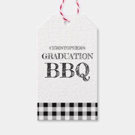 Graduation BBQ Gingham Geschenkanhänger