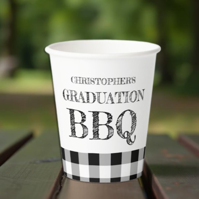 Graduation BBQ Gingham Pappbecher (Von Creator hochgeladen)