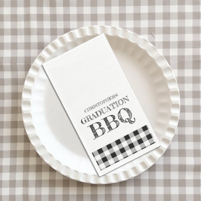 Graduation BBQ Gingham Serviette (Von Creator hochgeladen)