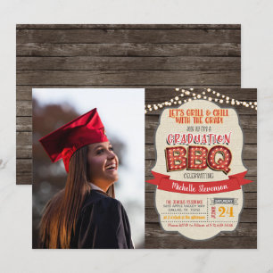Graduation BBQ Party Invitation - Grill & Chill RP